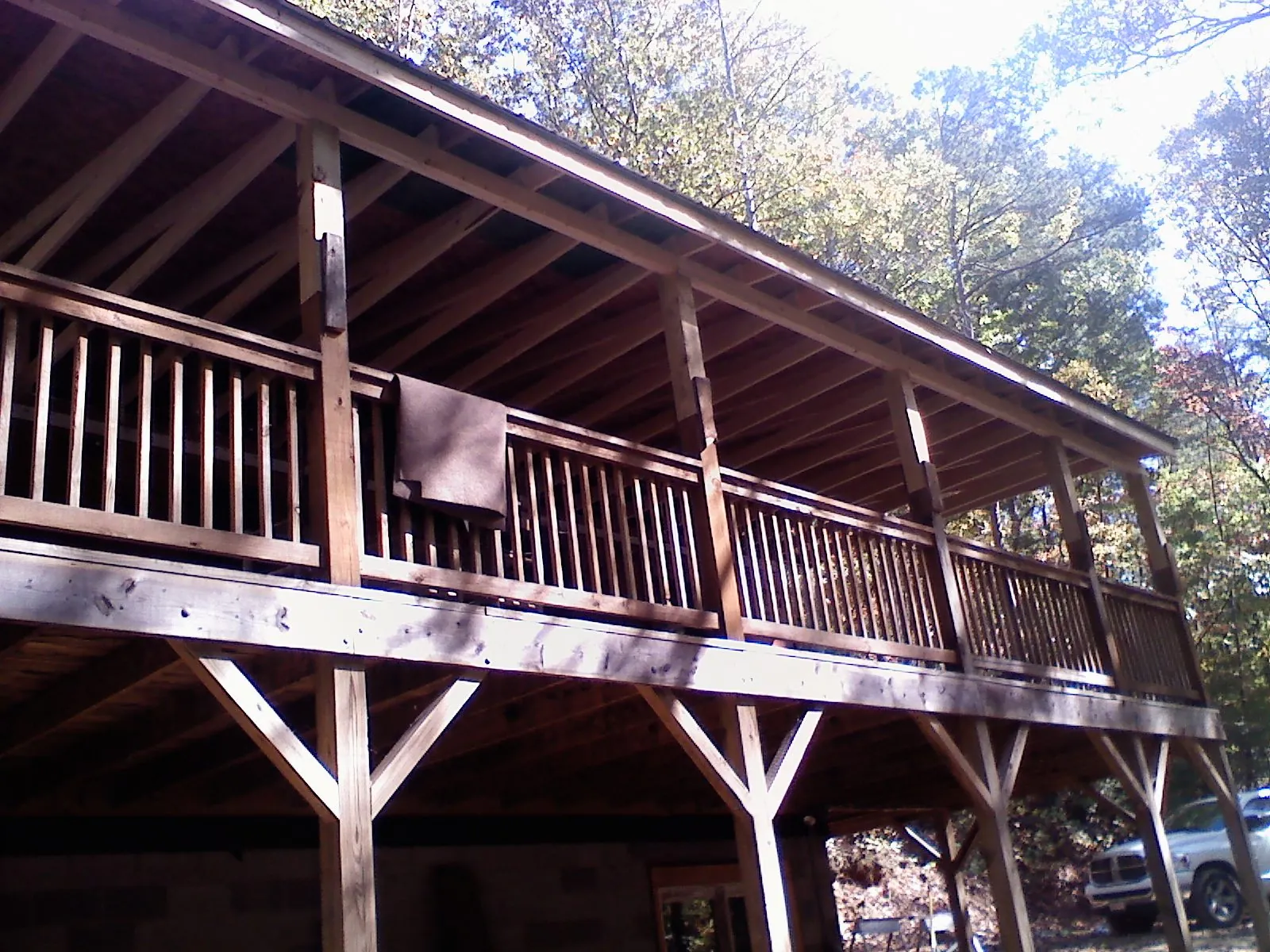 Timber framing under a new elevated porch and deck — Roof Leak Repair in Topping by Roofing Brothers